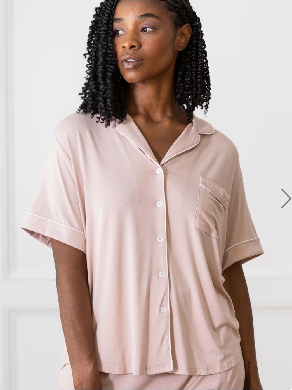 EUC Cozy Earth Women's Bamboo Stretch-Knit Short Sleeve Pajama Top, Large
